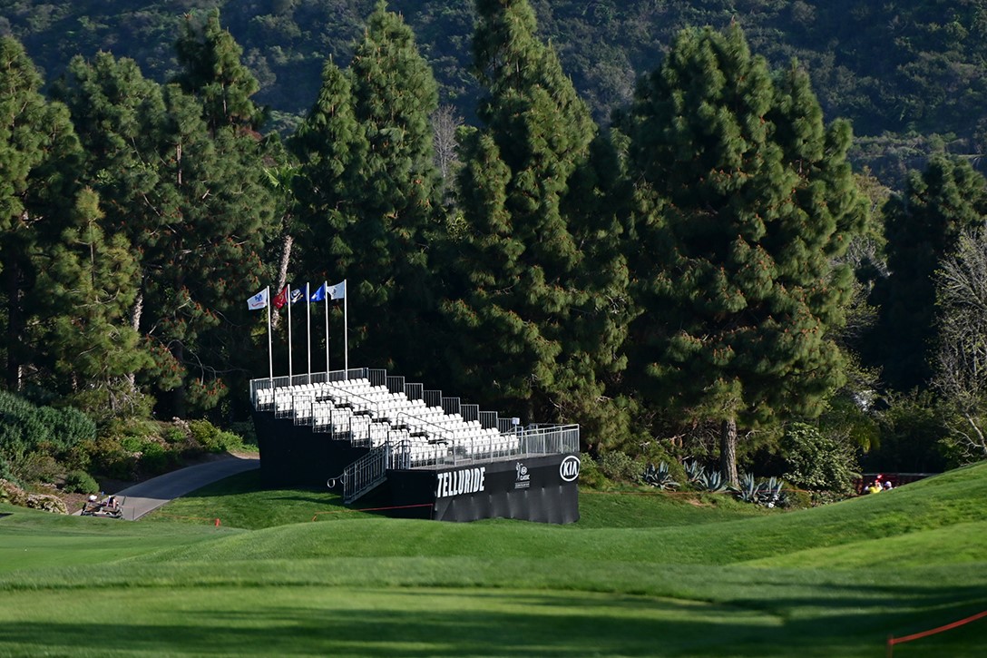 Grandstands on fairway